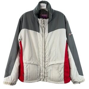 Burton Jacket Snowboard Mens Medium Grey White Red Colorblock